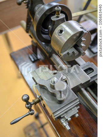Fragment of the turning machine for metal made in Germany in the beginning of 20 century Fragment of the turning machine for metal made in Germany in the beginning of 20 century 106663440