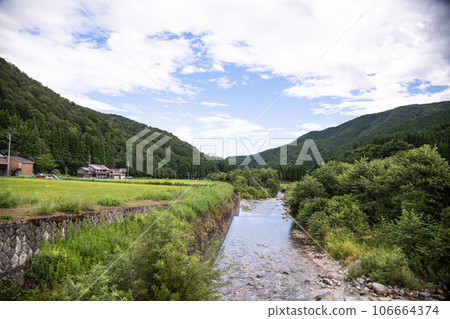Toga Village Scenery Momose River Nanto City Toyama Prefecture Mountain Village Countryside Region Nature 106664374