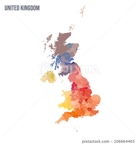 United Kingdom of Great Britain and Northern Ireland political map of administrative divisions - counties, unitary authorities and Greater London in England, districts of Northern Ireland, council United Kingdom of Great Britain and Northern Ireland political map of administrative divisions - counties, unitary authorities and Greater London in England, districts of Northern Ireland, council 106664465