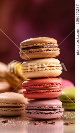 colorful macaroons close-up. sweet food background 106665287