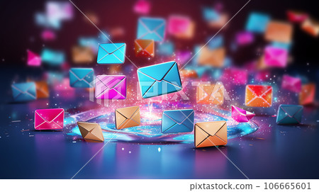 Marketing and business ideas through email, email or newsletter. email marketing or newsletter concept, sending e-mails Marketing and business ideas through email, email or newsletter. email marketing or newsletter concept, sending e-mails 106665601