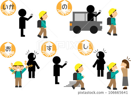 Squid sushi security illustration set Squid sushi security illustration set 106665641