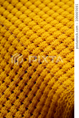 Texture of knitted wool fabric yellow Texture of knitted wool fabric yellow 106665691