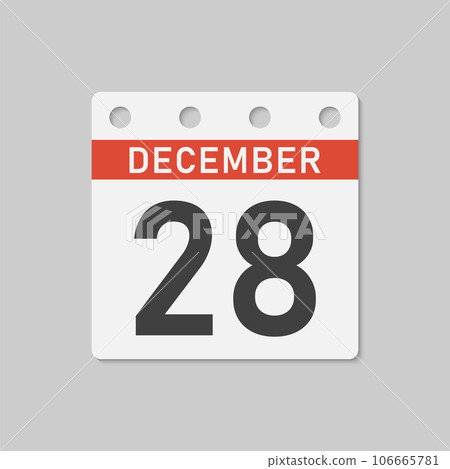 Icon page calendar day - 28 December Icon page calendar day - 28 December 106665781
