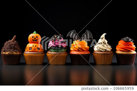Cupcake on Halloween. Dessert on Halloween party 106665959