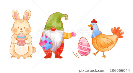 Set of Easter characters vector illustration 106666044