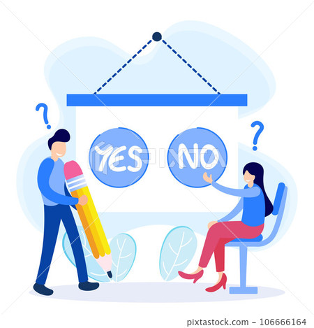 Illustration vector graphic cartoon character of yes or no Illustration vector graphic cartoon character of yes or no 106666164