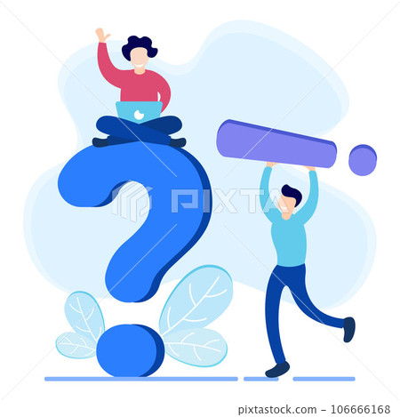 Illustration vector graphic cartoon character of question and answer 106666168