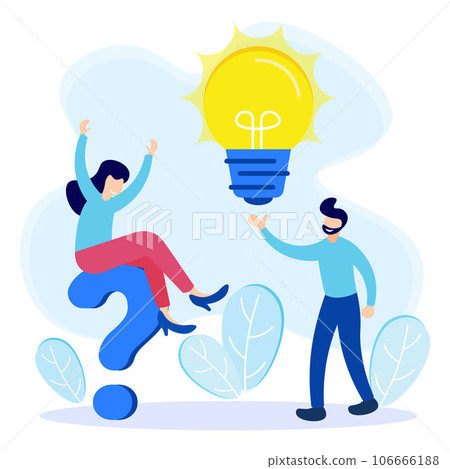 Illustration vector graphic cartoon character of question and answer 106666188