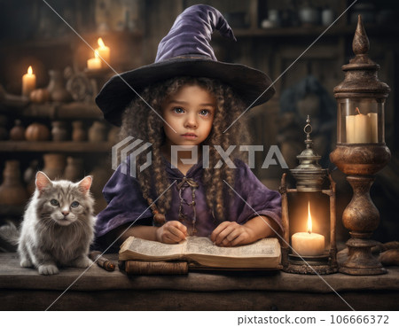 Portrait of a little witch. Portrait of a little witch. 106666372