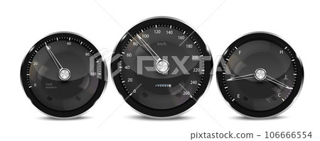 Realistic luxury car dashboard. Premium car design. Realistic luxury car dashboard. Premium car design. 106666554