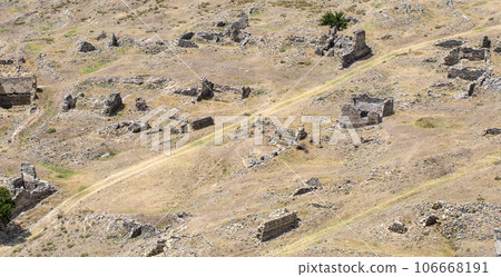 excavations of ancient settlements, top view excavations of ancient settlements, top view 106668191