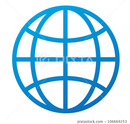 簡單的地球圖標藍色漸變 簡單的地球圖標藍色漸變 106669253