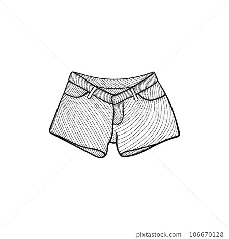 Short pants casual modern vintage art design - Stock Illustration