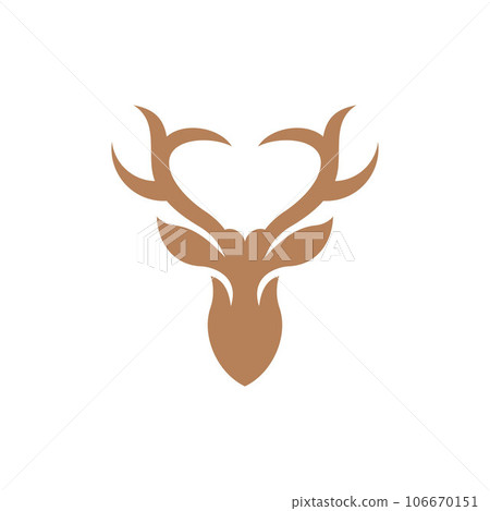 Head deer silhouette creative logo design Head deer silhouette creative logo design 106670151