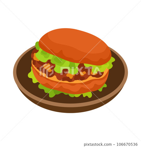 Mexican sandwich Pambazo vector illustration. Mexican cuisine. 106670536