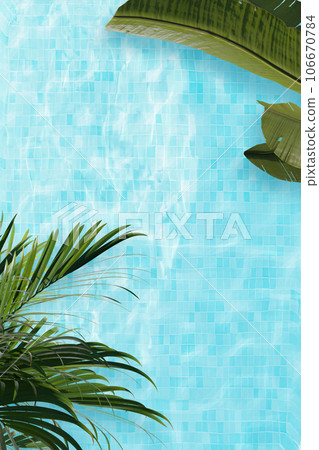 3d render. Realistic  summer swimming pool background. 106670784