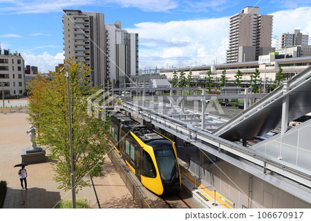 Utsunomiya Light Rail trial train (LIGHTLINE) before opening Utsunomiya Light Rail trial train (LIGHTLINE) before opening 106670917