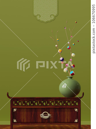 Various 3d rendering backgrounds of Korean Chuseok holiday . 106670995