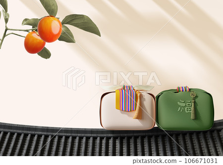 Various 3d rendering backgrounds of Korean Chuseok holiday . 106671031