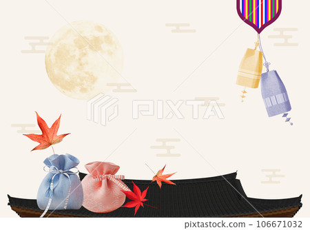 Various 3d rendering backgrounds of Korean Chuseok holiday . 106671032