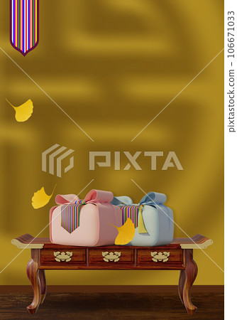 Various 3d rendering backgrounds of Korean Chuseok holiday . 106671033