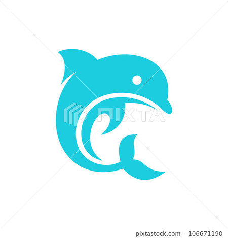 Dolphin swimming circle simple logo design Dolphin swimming circle simple logo design 106671190