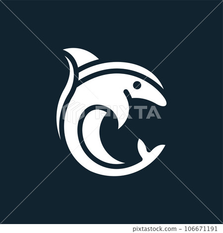 Circle dolphin unique creative logo design 106671191