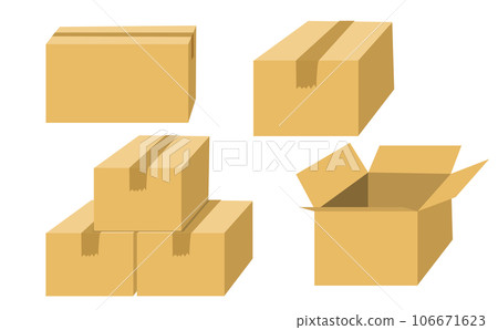Illustration of cardboard used for delivering luggage 106671623
