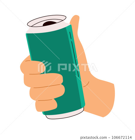 Male Hand Holding Beer Beverage Can 106672114