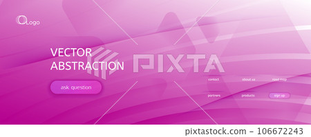 Futuristic Abstract Brochure. 3d Fluid Lines. Color Geometric Movement. 106672243