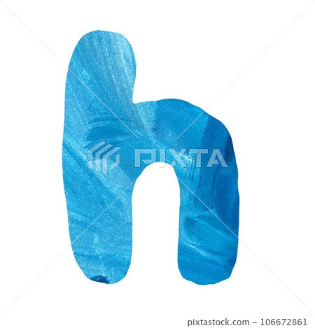 Letter H uppercase alphabet blue textured cut  106672861