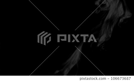 黑色背景上的浮動火焰剪影。水彩抽象背景圖像。帶有復制空間的白色文本。 106673687