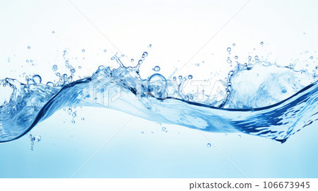 Water splash isolated on white background. Generative AI Water splash isolated on white background. Generative AI 106673945