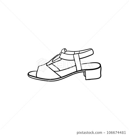 Woman slippers heels line creative design 106674481