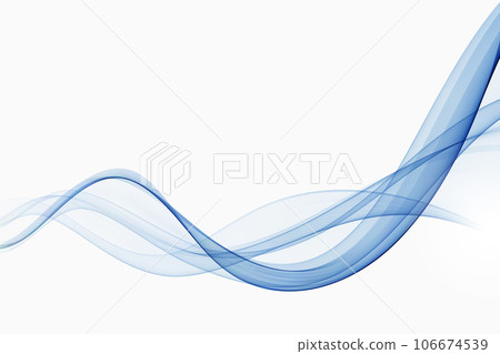 Blue smoke wave on a white background. 106674539