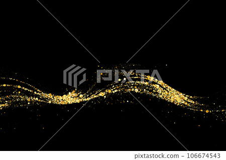 Abstract wave gold glitter texture on black... - Stock Illustration ...