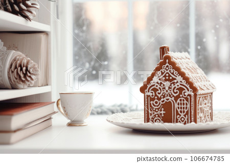 Gingerbread Christmas cakes in the form of houses 106674785