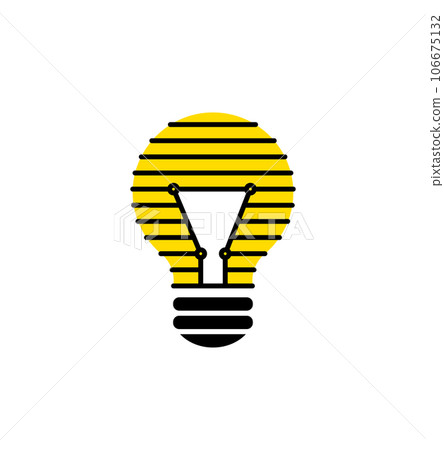 Light bulb, creative logo vector illustration. Mix electric lamp and line power. Isolated on white background 106675132