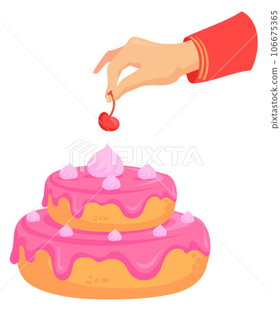 Making cake cartoon icon. Sweet pastry baking Making cake cartoon icon. Sweet pastry baking 106675365