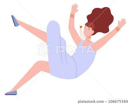 Falling woman. Person floating down. Flying girl 106675389