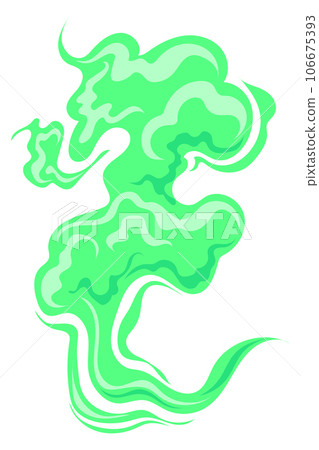 Green cartoon smoke. Stinky fart. Smelly gas Green cartoon smoke. Stinky fart. Smelly gas 106675393