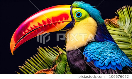 portrait of toucan on a tree branch in the forest 106676052