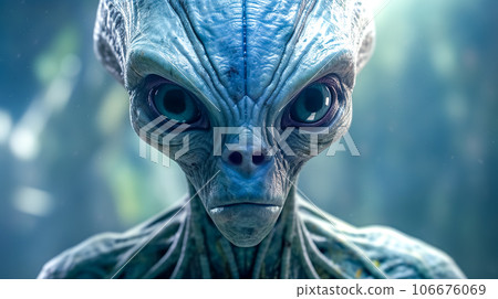 blue space visitor, alien portrait 106676069