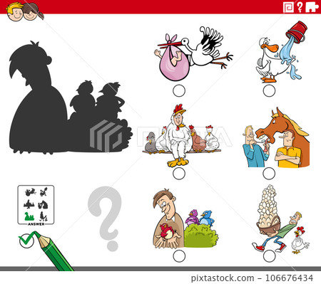 shadow game with cartoon conceptual illustrations 106676434