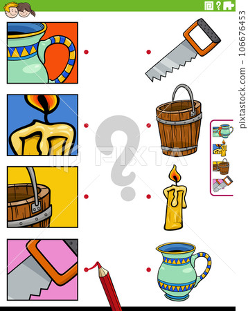 match objects and clippings educational game match objects and clippings educational game 106676453