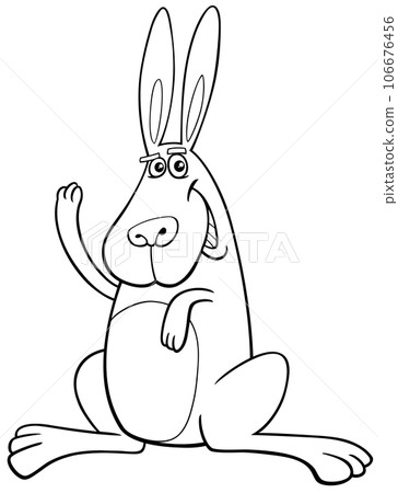 cartoon rabbit or bunny animal character coloring page cartoon rabbit or bunny animal character coloring page 106676456