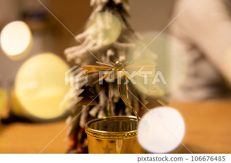 christmas festive decoration on the table selective focus christmas festive decoration on the table selective focus 106676485