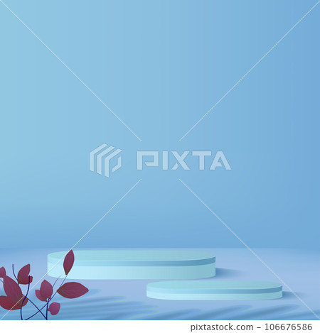 Abstract background with blue color geometric 3d podiums. Vector 106676586