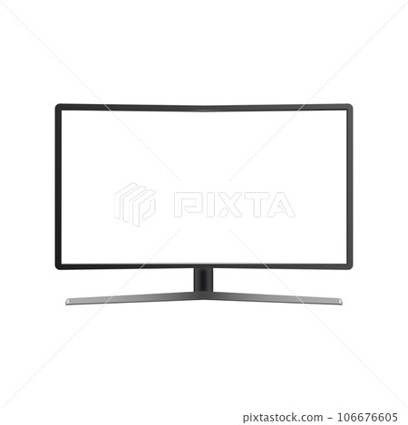 Black LED tv television screen blank on background. Vector 106676605